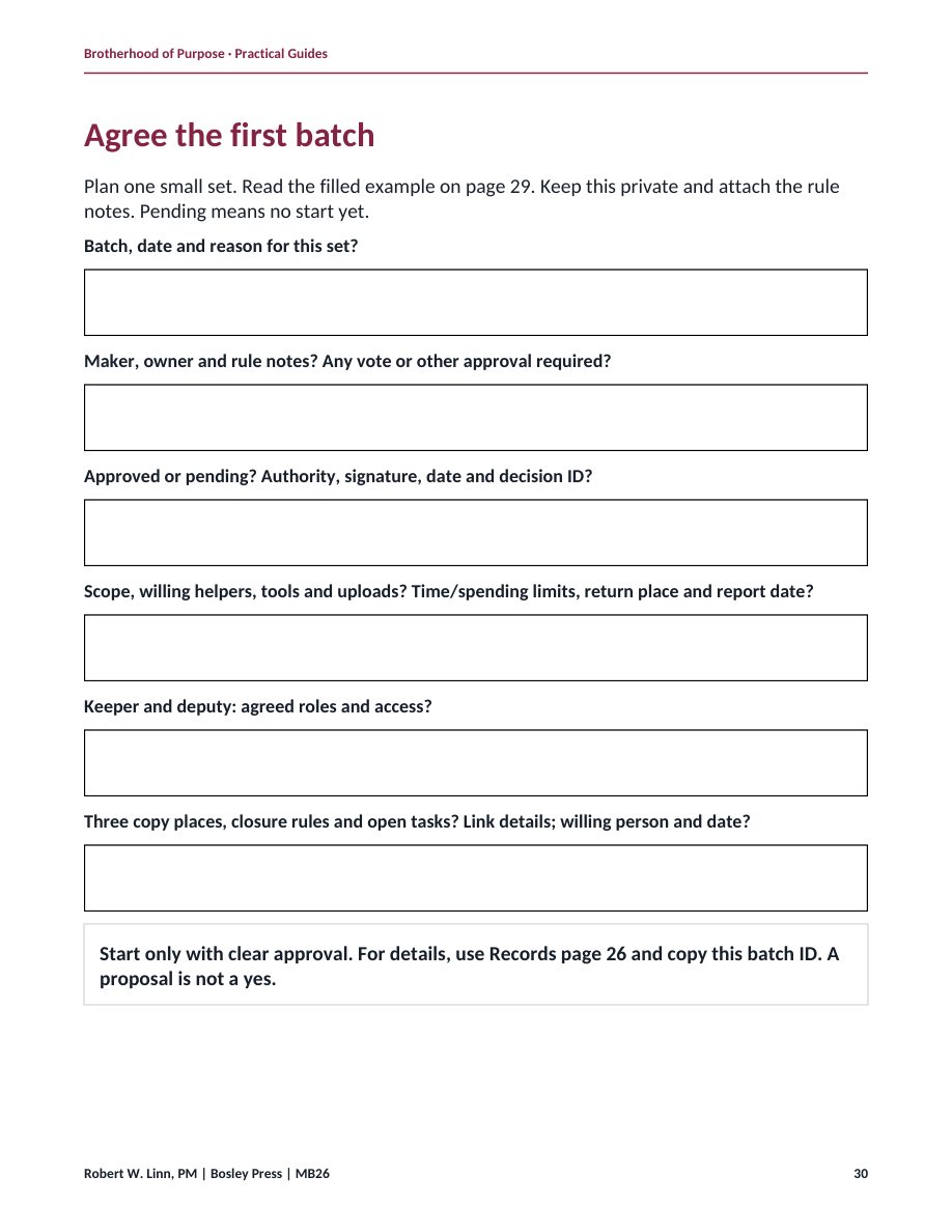 Booklet page 30: See the matching blank first-plan form